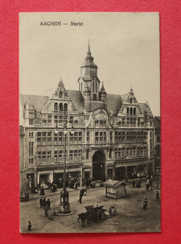 Postcard PC Aachen 1911 Market Square Mall Town architecture NRW